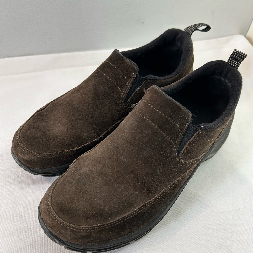 Boys’ L.L.Bean Comfort Mocs Brown Suede Slip-On Shoes